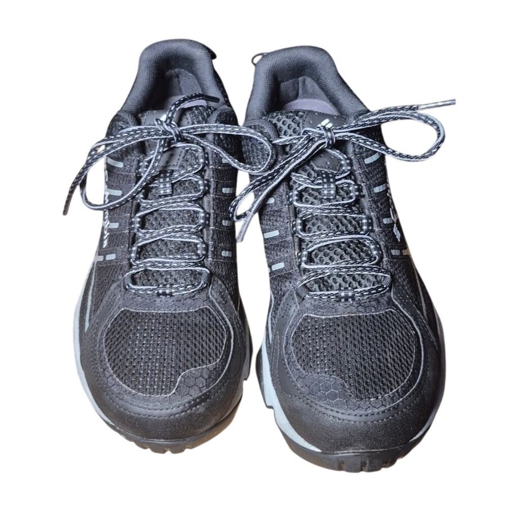 Columbia Womens Size 10 Omni Tech Techlite Hiking Trail Shoes Black Gray EUC
